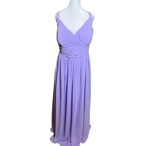 Azazie Lavender Pleated Formal Elegant Dress Size 24 Tailored Gown Pristine Maxi